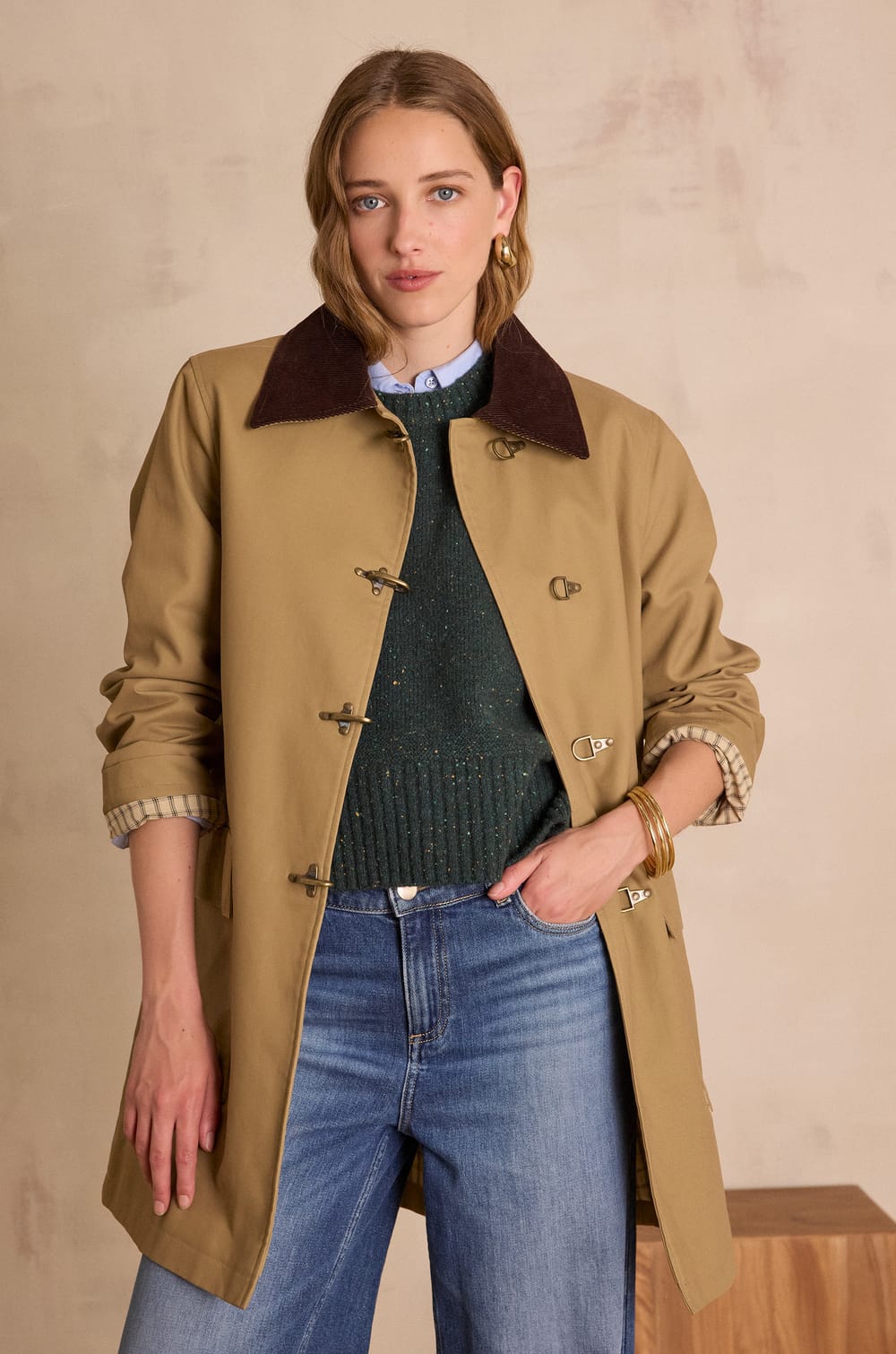 Gabardina larga de algod&oacute;n DANAE;${refinementColor}