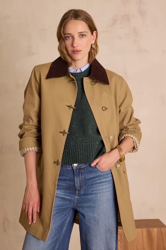 Trench long en coton DANAE;${refinementColor}