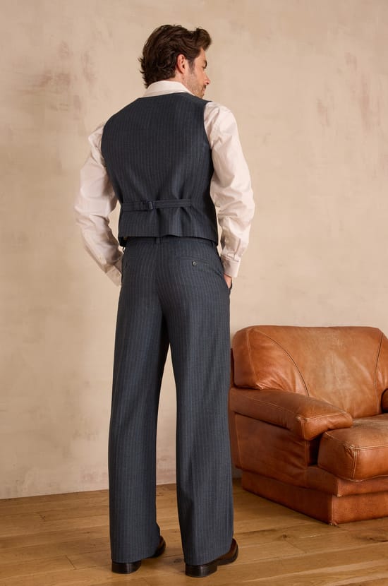 Unisex wide-leg tailored trousers with stripes PASSIONNANT;${refinementColor}
