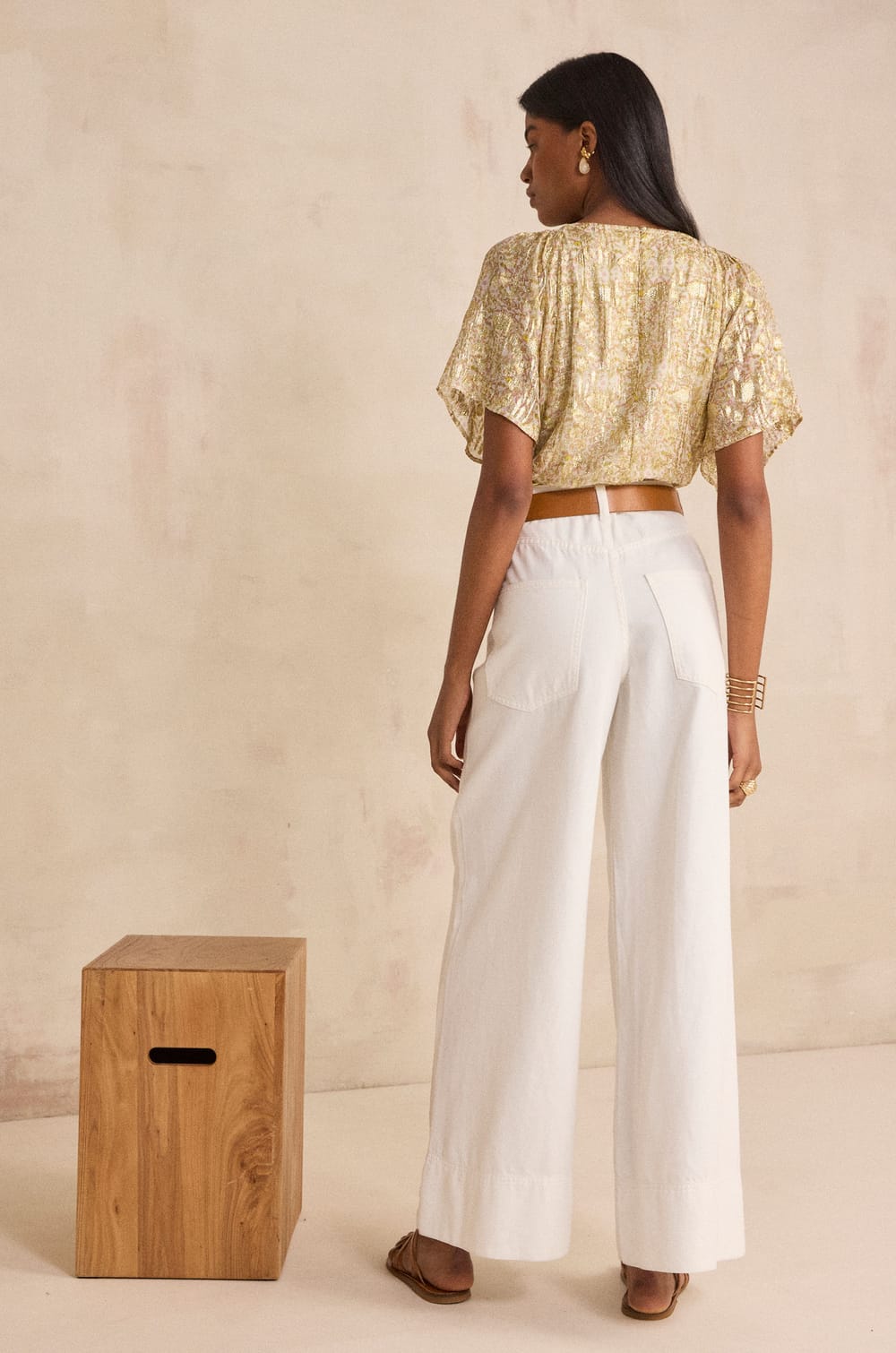 Pantalon large en coton TARA;${refinementColor}