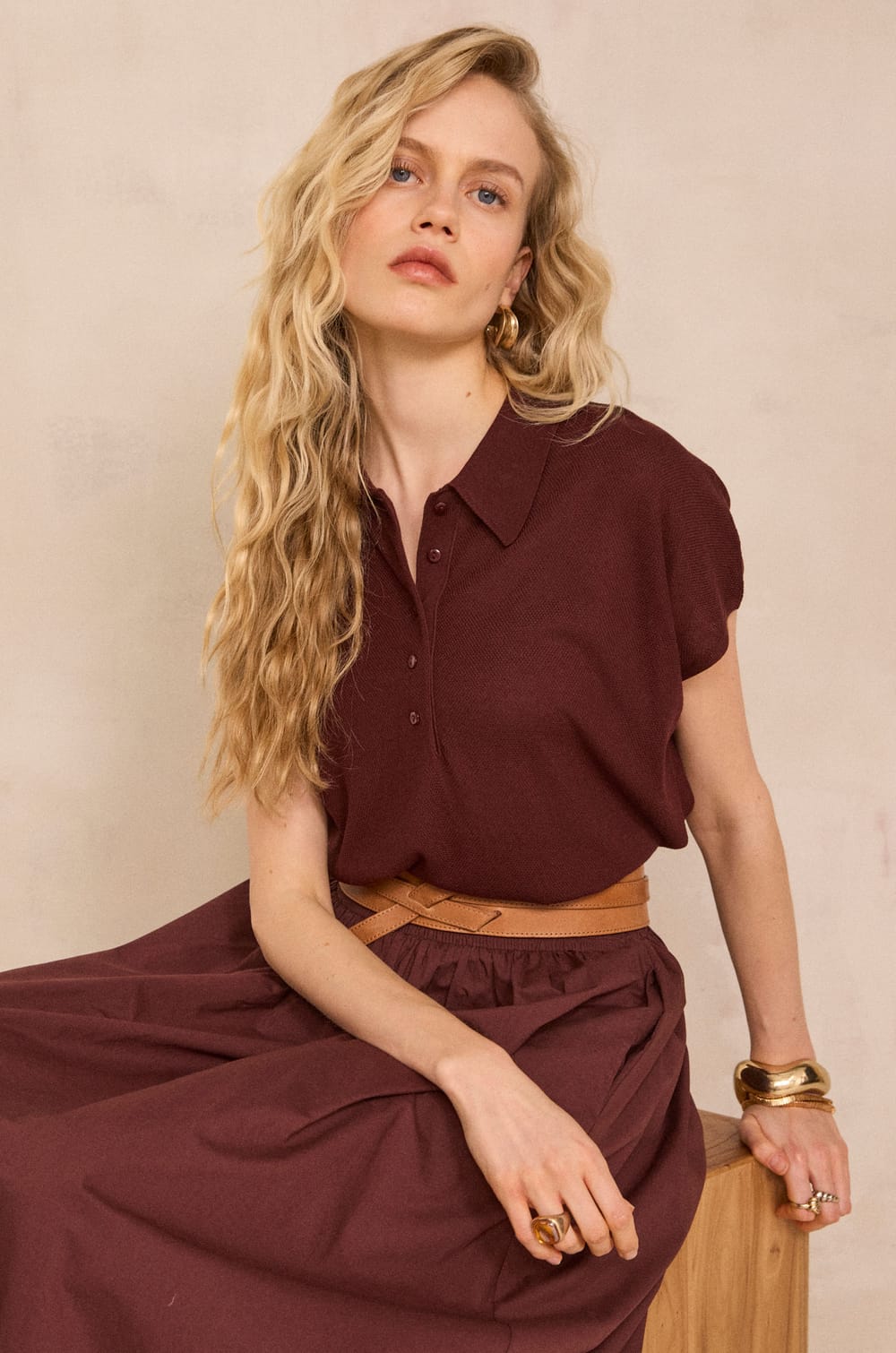 Pull manches courtes PAIGE;${refinementColor}