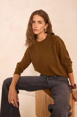 Long sleeve cashmere sweater 2 strands ARISTIDE;${refinementColor}