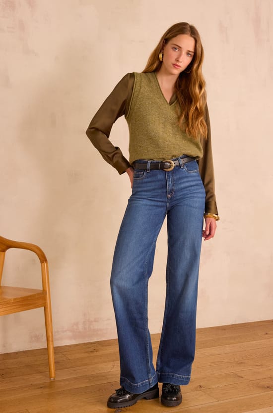 Jean large LISA en denim;${refinementColor}