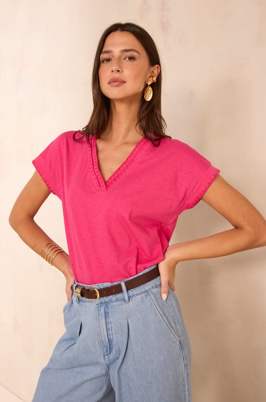 Short-sleeved cotton T-shirt TRYSTAN;${refinementColor}