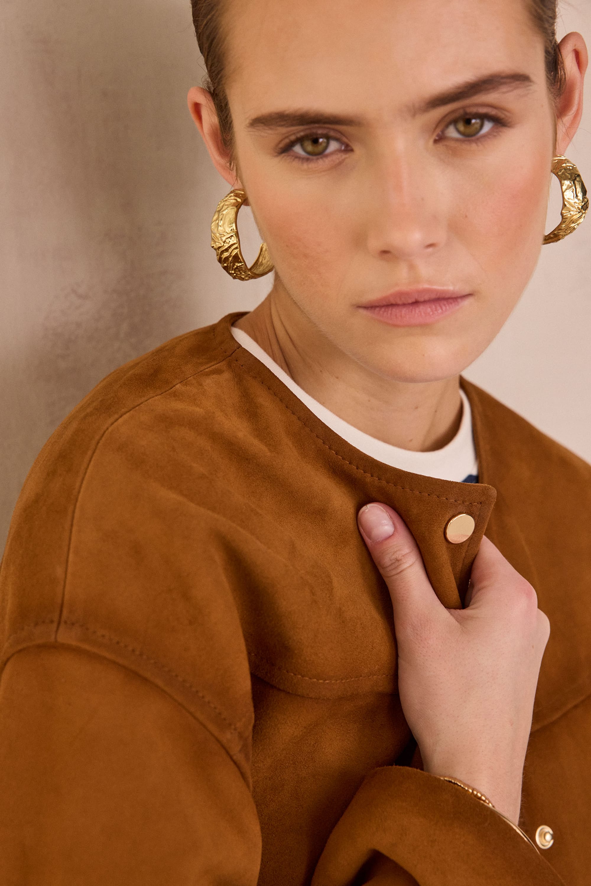 VIP suede leather jacket woman | CINNAMON | Maison 123