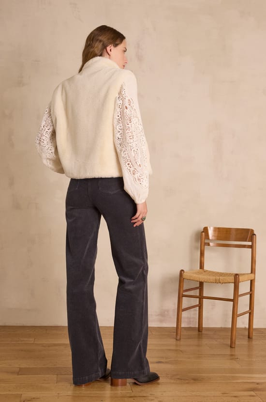 LUNA cotton velvet trousers;${refinementColor}