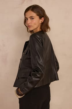 Blouson CHARLOTTE en cuir;${refinementColor}