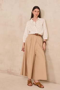 Embroidered long-sleeve cotton blouse DUKE;${refinementColor}