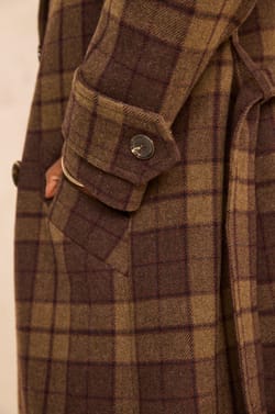 Checked wool blend coat DAREN;${refinementColor}
