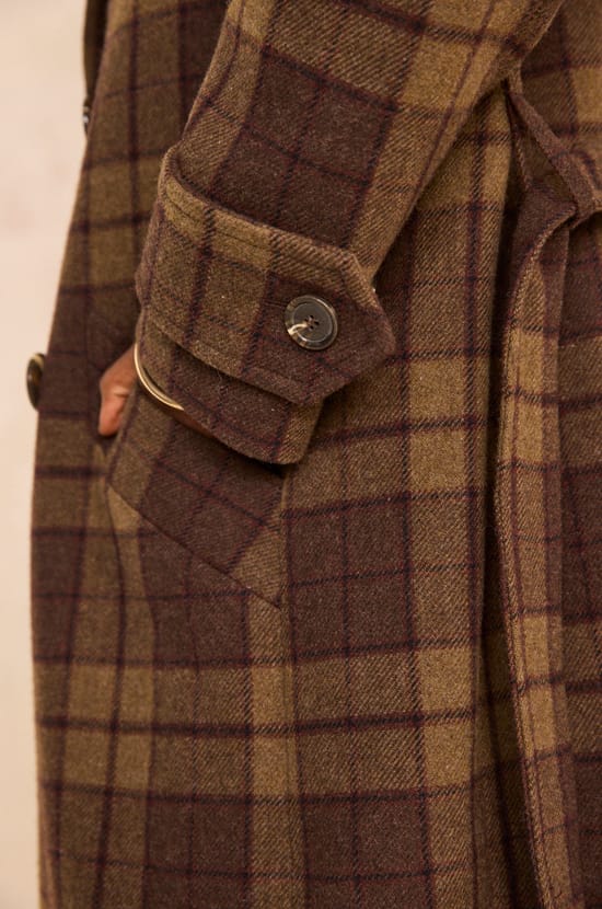 Checked wool blend coat DAREN;${refinementColor}