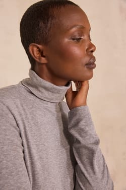 TERRY turtleneck T-shirt;${refinementColor}
