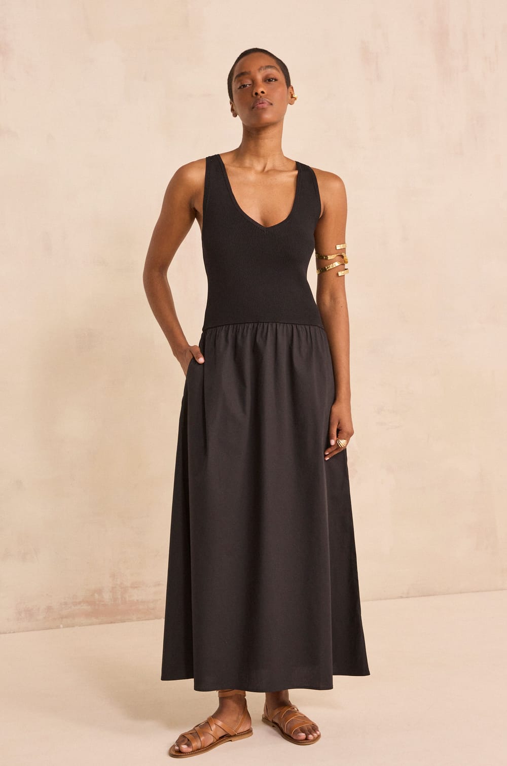 BYS two-tone trapeze dress;${refinementColor}