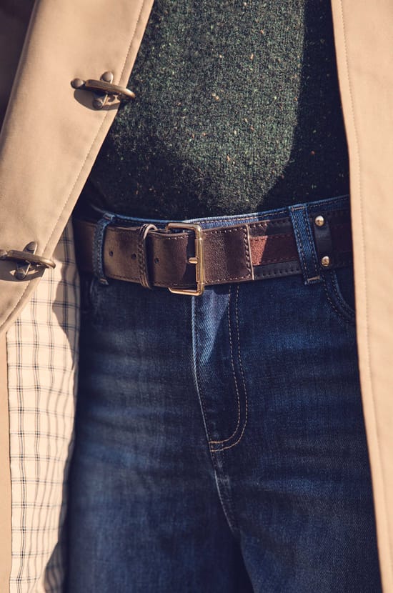 LEONARD leather Belt;${refinementColor}