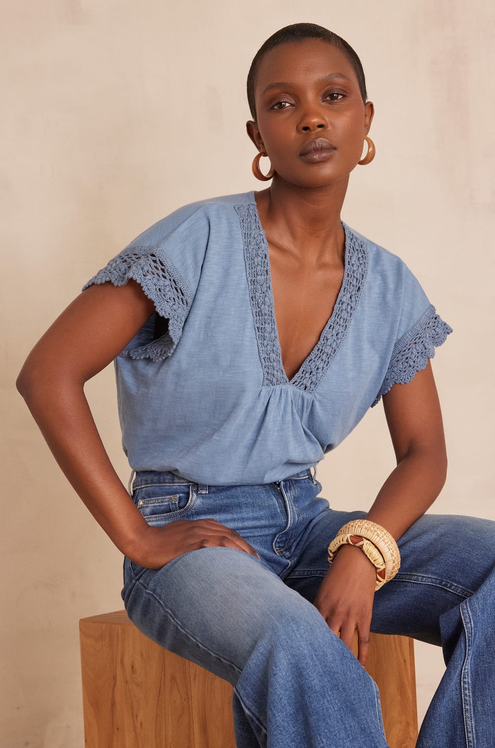 T-shirt FLORIE en coton;${refinementColor}