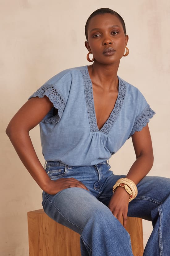 T-shirt FLORIE en coton;${refinementColor}