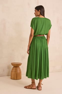 Juliana satin long skirt;${refinementColor}