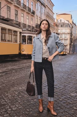 Cropped jeans with turn-ups DELIA;${refinementColor}