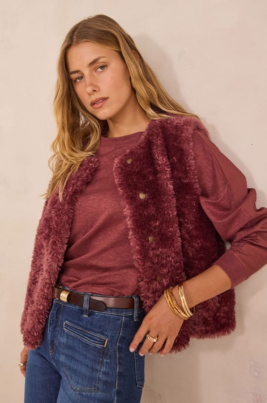 LISA linen and cotton sweatshirt;${refinementColor}