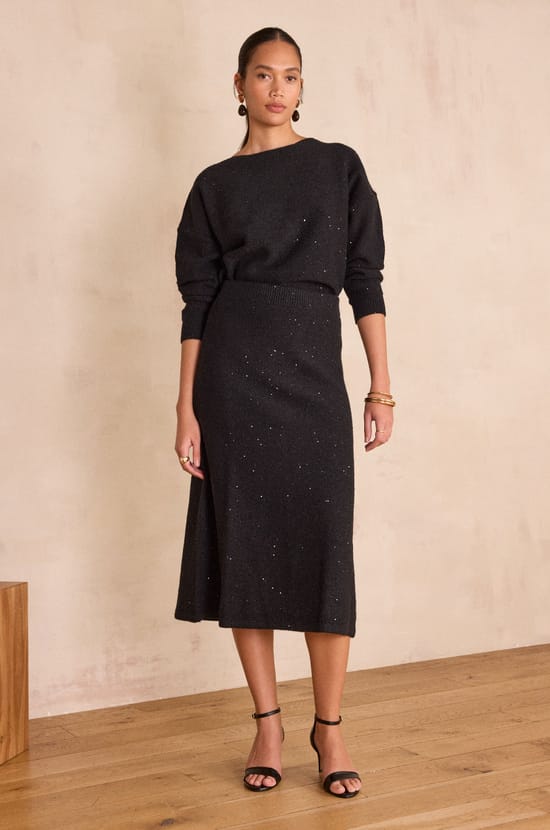 BLAKE bateau neck Jumper with sequins;${refinementColor}