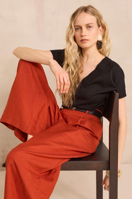 Pull &agrave; manches courtes en coton PRETTY;${refinementColor}