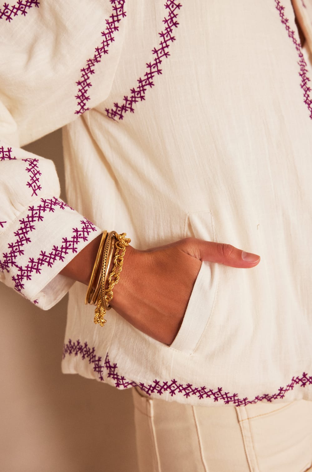 Veste courte en coton POLLY;${refinementColor}