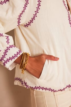 Veste courte en coton POLLY;${refinementColor}