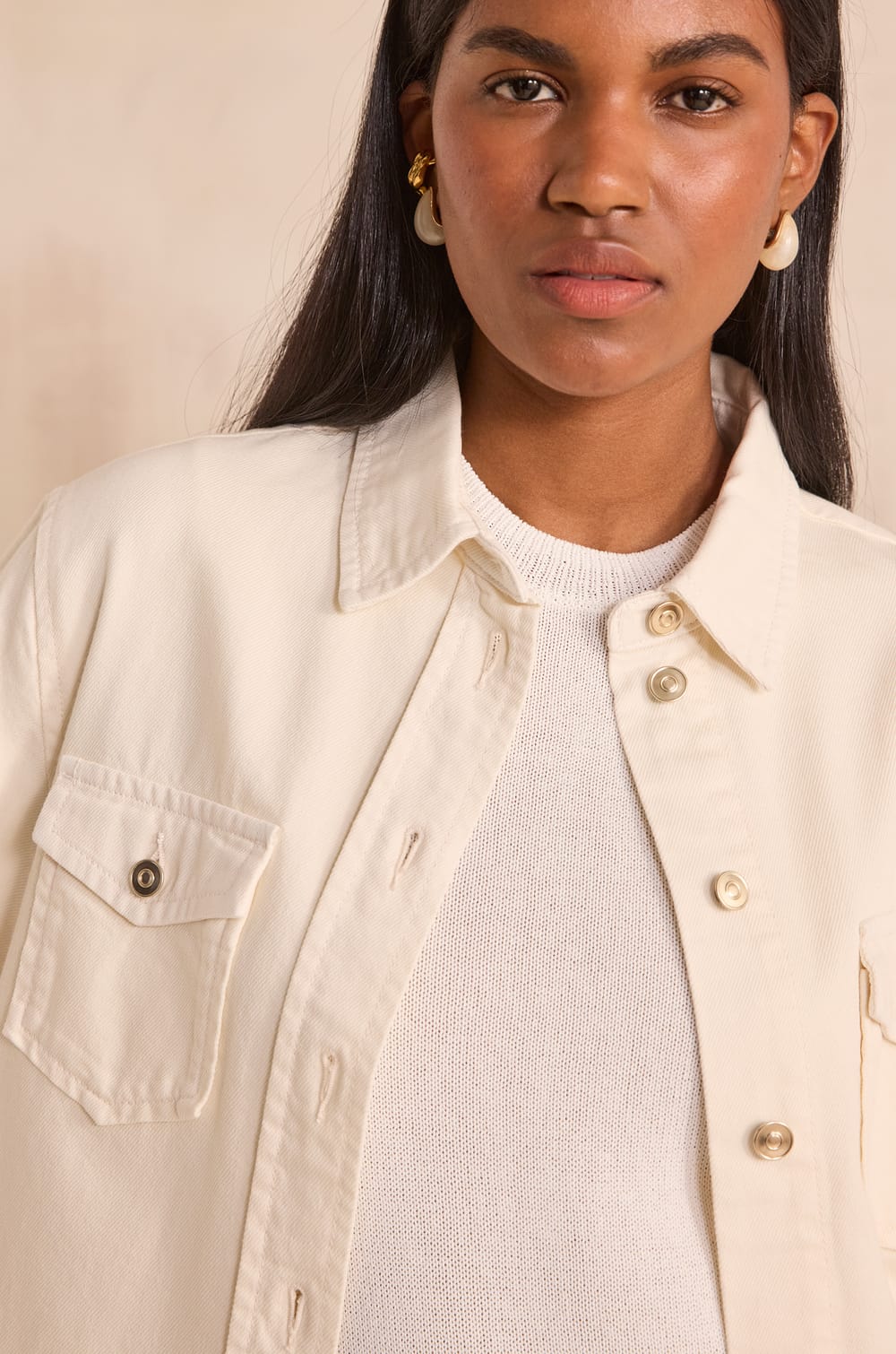 Chemise en jean &agrave; manches courtes DIEGO;${refinementColor}