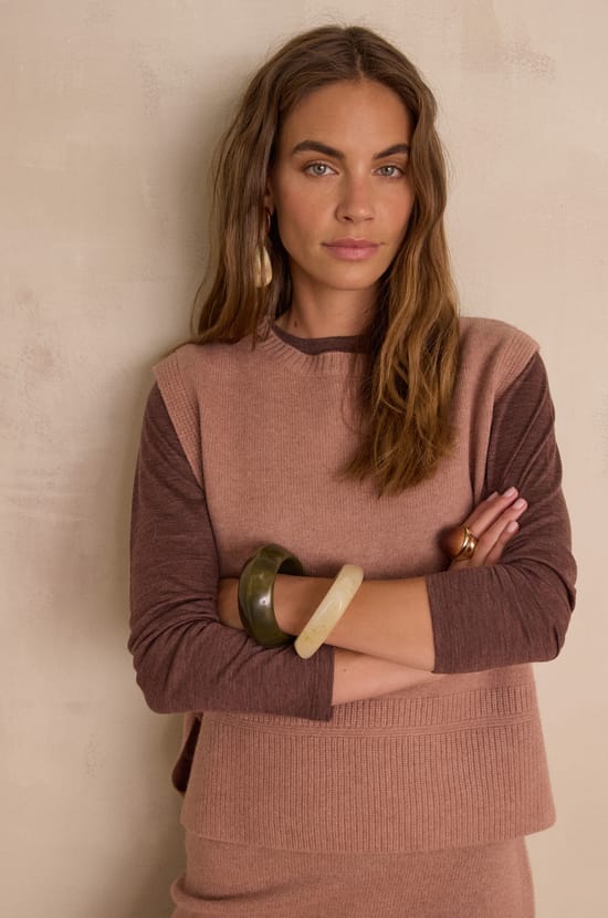 BARCLAY sleeveless jumper in wool;${refinementColor}