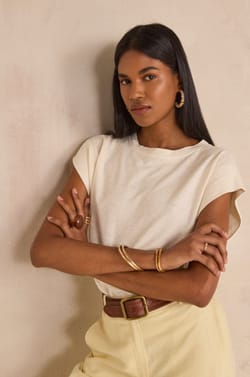 T-shirt &agrave; manches courte en chanvre et coton LOIC;${refinementColor}