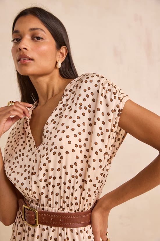 Straight dress with polka dots BELGIA;${refinementColor}