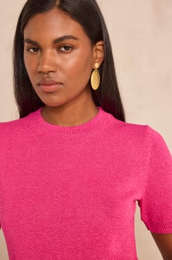 Short-sleeved cotton blend sweater AMANDA;${refinementColor}