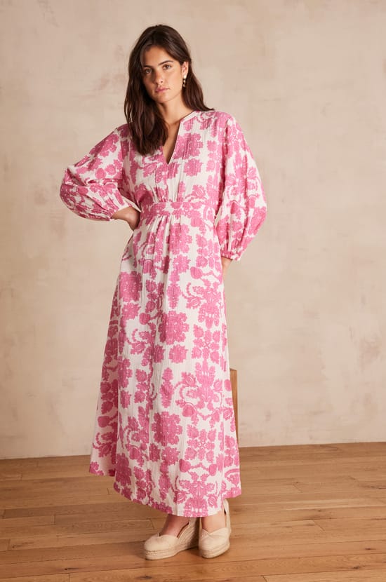 Robe longue MIRANA en coton;${refinementColor}