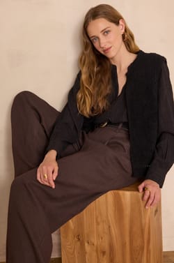 SHANA embroidered cotton blouse;${refinementColor}