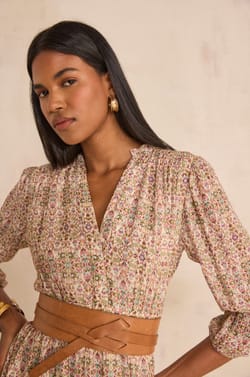 Bedrucktes gerades Kleid RANIA;${refinementColor}