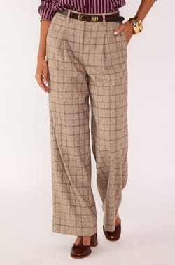 Pantalon Large &agrave; carreaux FLAUBERT ;${refinementColor}