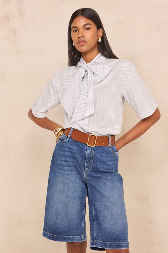 Mixed cotton Bermuda RAYAN;${refinementColor}