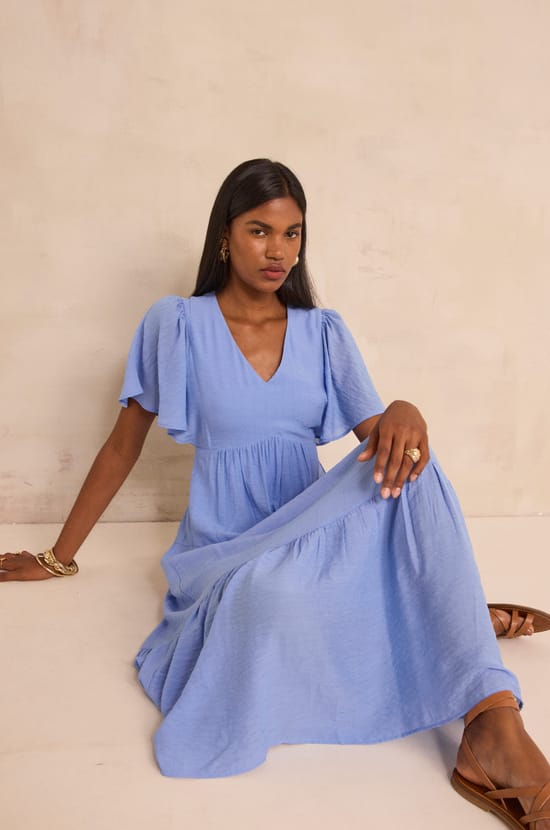 Robe fluide &agrave; manches courtes CAMILLE;${refinementColor}