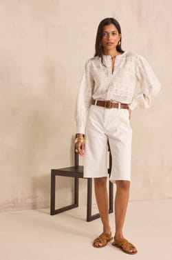 Bermuda en coton m&eacute;lang&eacute; RAYAN;${refinementColor}