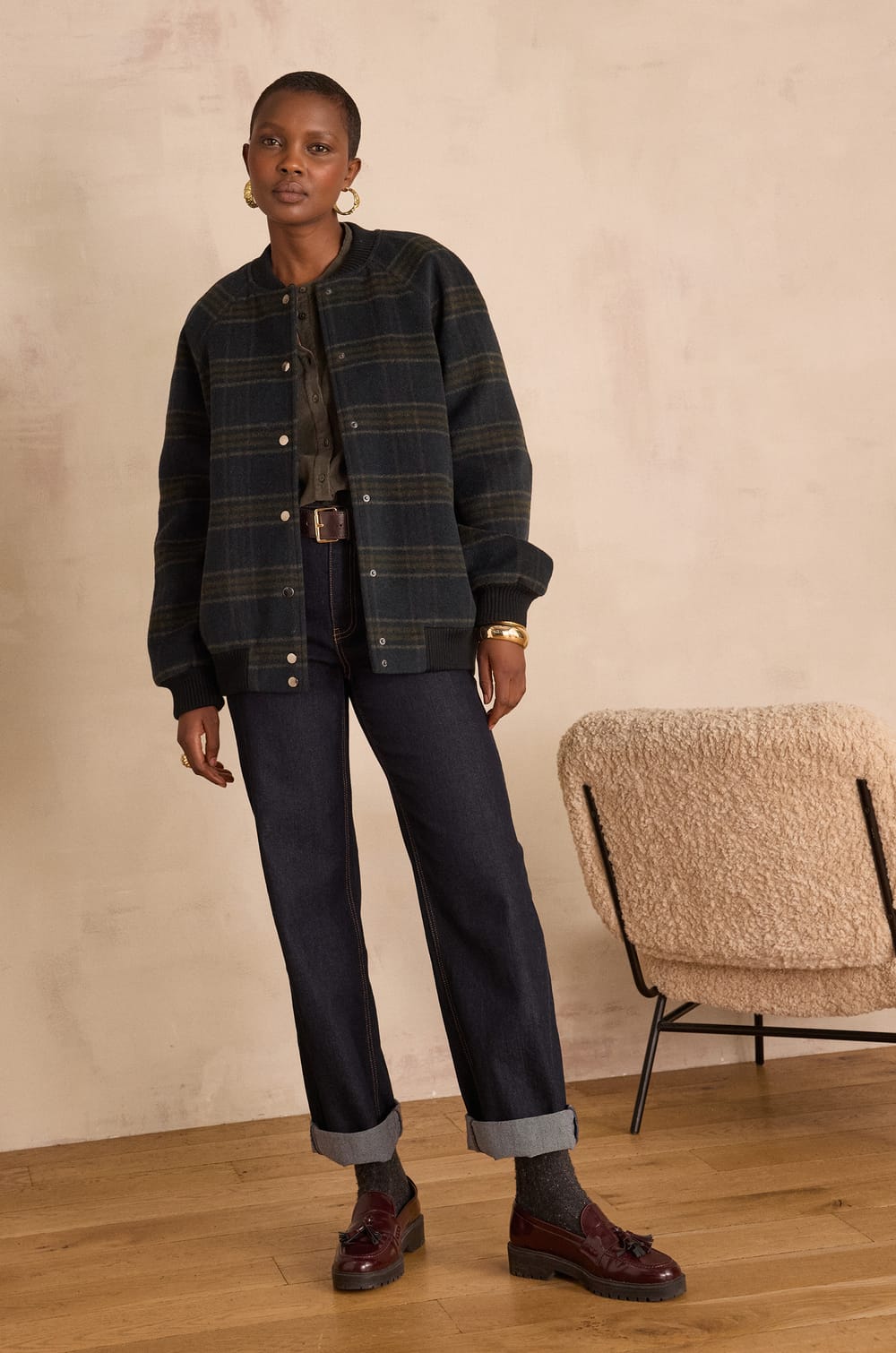 SENNA blouse in 100% cotton corduroy;${refinementColor}