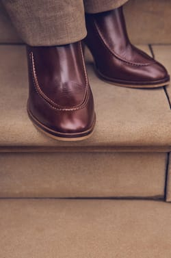 OWEN leather heeled ankle boots;${refinementColor}