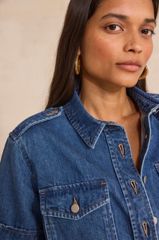 Short straight cotton dress BETSY;${refinementColor}