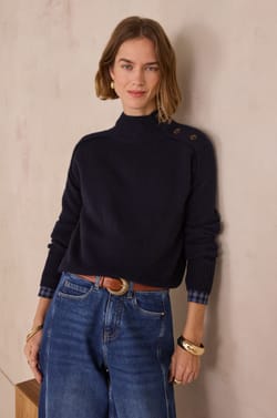 Pull col montant en 100% cachemire 4 fils BRADLEY;${refinementColor}