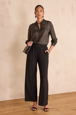MONA straight lurex trousers;${refinementColor}