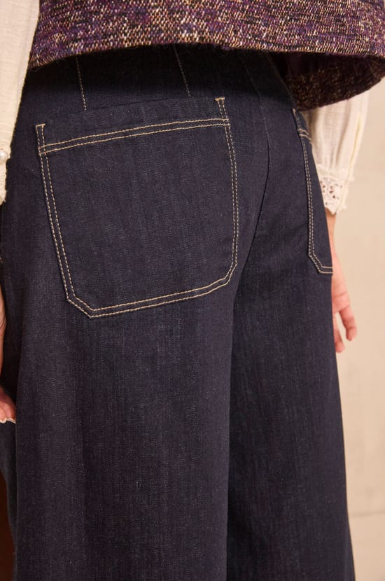 Wide cotton blend pants SYDNEY;${refinementColor}