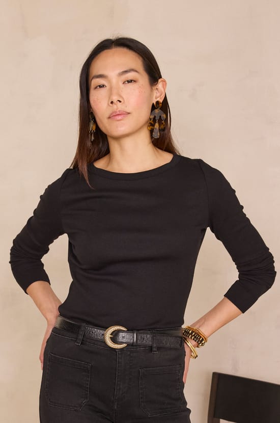 Geribd T-shirt met lange mouwen LENA;${refinementColor}