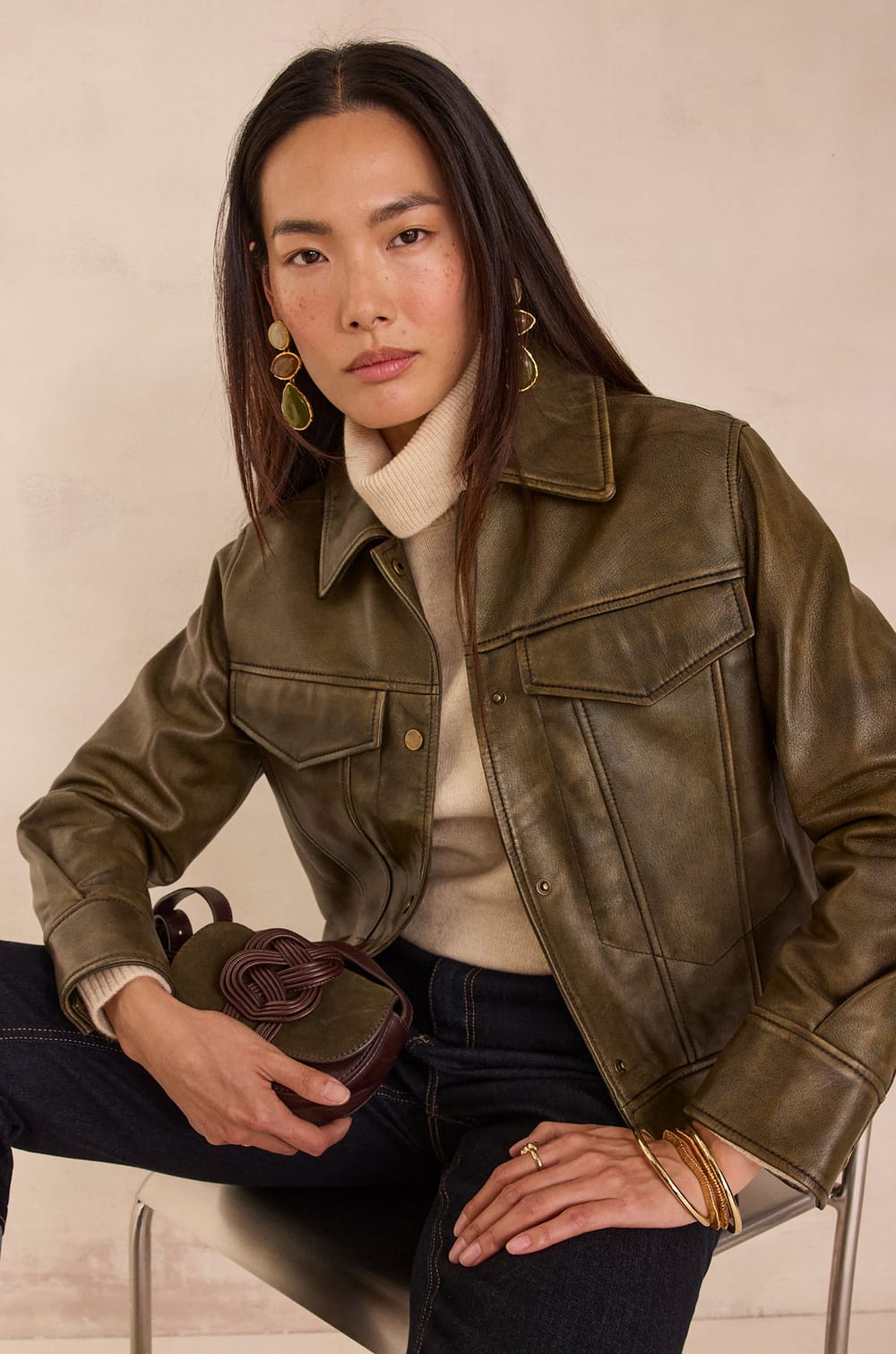 MARIUS MINI leather bag;${refinementColor}