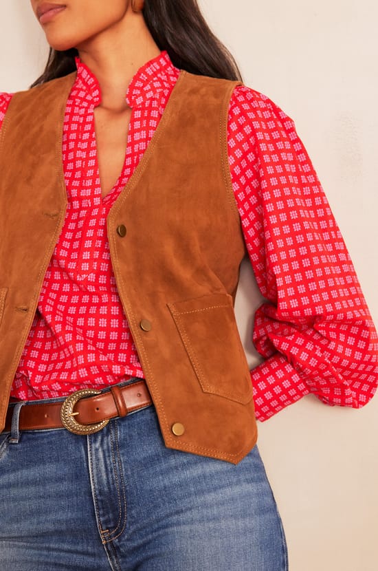 Gilet en cuir PERLIN;${refinementColor}