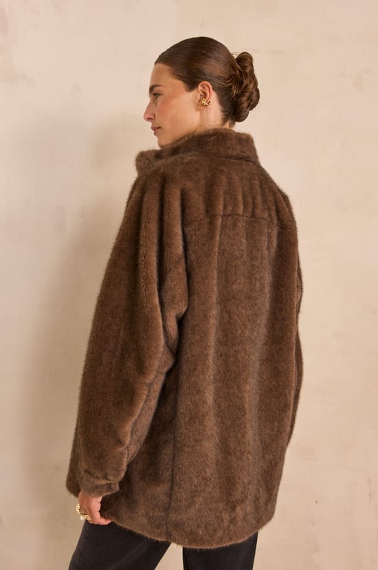 CYNTHIA fur effect coat;${refinementColor}