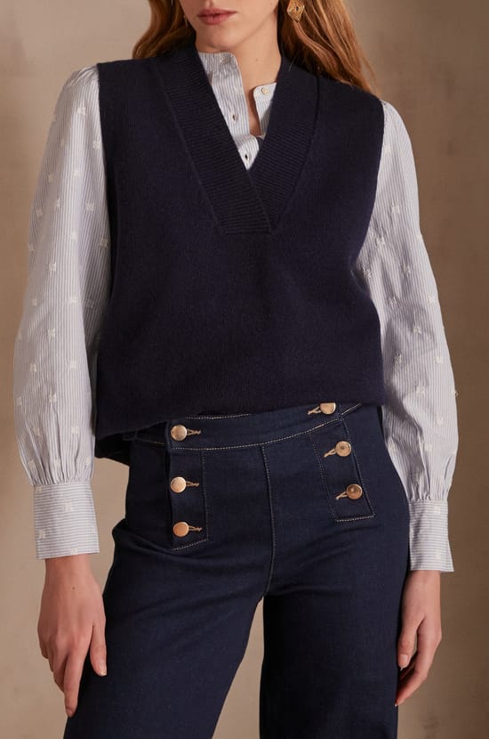 Pull sans manches en laine ARISTIDE;${refinementColor}