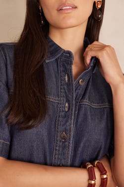 Robe RITA en coton denim;${refinementColor}